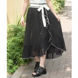 黒 | ラメシフォンフリルスカート | axes femme