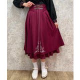 赤 | 刺繍入りベルト装飾スカート | axes femme