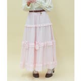 ピンク | シアーギンガムティアードスカート | axes femme