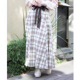 ピンク | 起毛チェックフレアスカート | axes femme