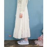 シフォン×ラッフルフリルスカート | axes femme | 詳細画像2