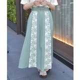 グリーン | ローズベルト付ジャカードスカート | axes femme