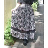 黒 | フラワープリントスカート | axes femme