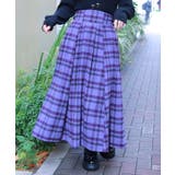 起毛チェック柄ロングスカート | axes femme | 詳細画像1 