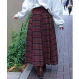 Ｄブラウン | 起毛チェック柄ロングスカート | axes femme