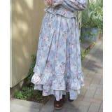 グレー | チェック×フラワー柄スカート | axes femme