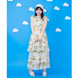 ひまわり柄ティアードＳＫ | axes femme | 詳細画像4 