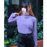 パープル | クロス刺繍ラメカットトップス | axes femme