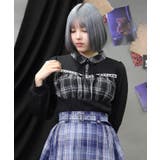 黒 | チェックレイヤードトップス | axes femme