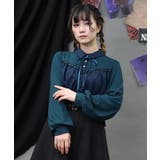ブルーグリーン | チェックレイヤードトップス | axes femme