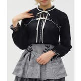 黒 | ボレロ風バイカラーレースプルオーバー | axes femme