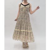 ベージュ | 花柄ティアードキャミワンピース | axes femme