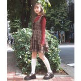 Ｄブラウン | チェック柄編上ジャンスカ | axes femme