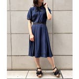 紺 | クロスタイ付ワンピース | axes femme