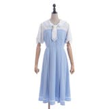 サックス | ストライプドッキングワンピース | axes femme