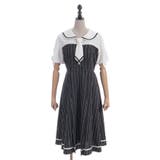 黒 | ストライプドッキングワンピース | axes femme