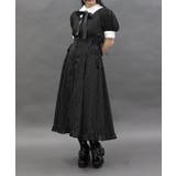 黒 | ストライプロングワンピース | axes femme