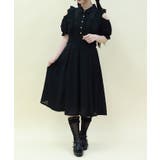 黒 | オフショル×チェック切替ワンピース | axes femme