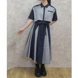 紺 | パッチワークワンピース | axes femme