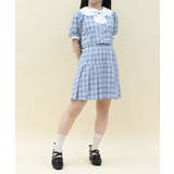 サックス | バイカラードッキングミニワンピース | axes femme