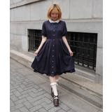 ブローチ付きバイカラーワンピース | axes femme | 詳細画像10 