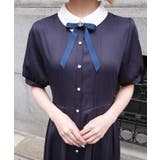 ブローチ付きバイカラーワンピース | axes femme | 詳細画像6 