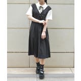黒 | レイヤード風ドッキングワンピース | axes femme