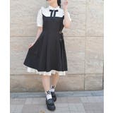黒 | ハトメ使いベルトデザインワンピース | axes femme