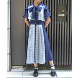 チェックパッチワークワンピース | axes femme | 詳細画像1