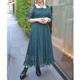 ブルーグリーン | シアチェックシャーリングワンピース | axes femme