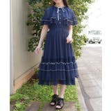 紺 | フリルメローケープワンピース | axes femme
