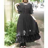 黒 | ローズ×はしごレースワンピース | axes femme