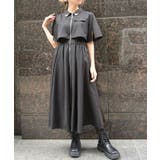 黒 | ジップ×異素材OP | axes femme