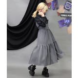 猫刺繍ブロッキングワンピース | axes femme | 詳細画像6 