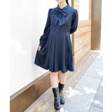 リボン付きプリーツミニワンピース | axes femme | 詳細画像1 