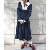 紺 | ストロベリー刺繍ワンピース | axes femme