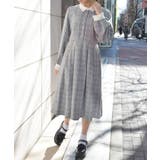 グレー | チェーン付きバイカラーワンピース | axes femme