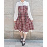 ワイン | ビスチェ切替レースアップワンピース | axes femme