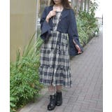 紺 | レイヤード風ティアードワンピース | axes femme