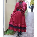 ワイン | ジャボブローチ付ロングワンピース | axes femme