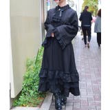 黒 | ジャボブローチ付ロングワンピース | axes femme