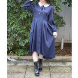 紺 | Ｗ釦フィッシュテールワンピース | axes femme