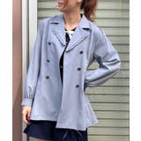 ブルー | プリーツデザインハーフジャケット | axes femme