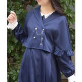 紺 | Ｗ釦プチフリルケープ | axes femme