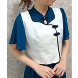 白 | チャイナ風ジャガード切替ベスト | axes femme