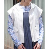 白 | フード付ミリタリー風ベスト | axes femme