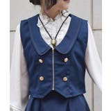 紺 | ディープネックジップベスト | axes femme
