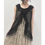 黒 | ミドル丈ドットチュールガウン | axes femme