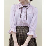 ピンク | 梯子レーススタンドカラーブラウス | axes femme