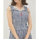 チェリー刺繍チェックビスチェ | axes femme | 詳細画像4